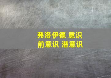 弗洛伊德 意识 前意识 潜意识